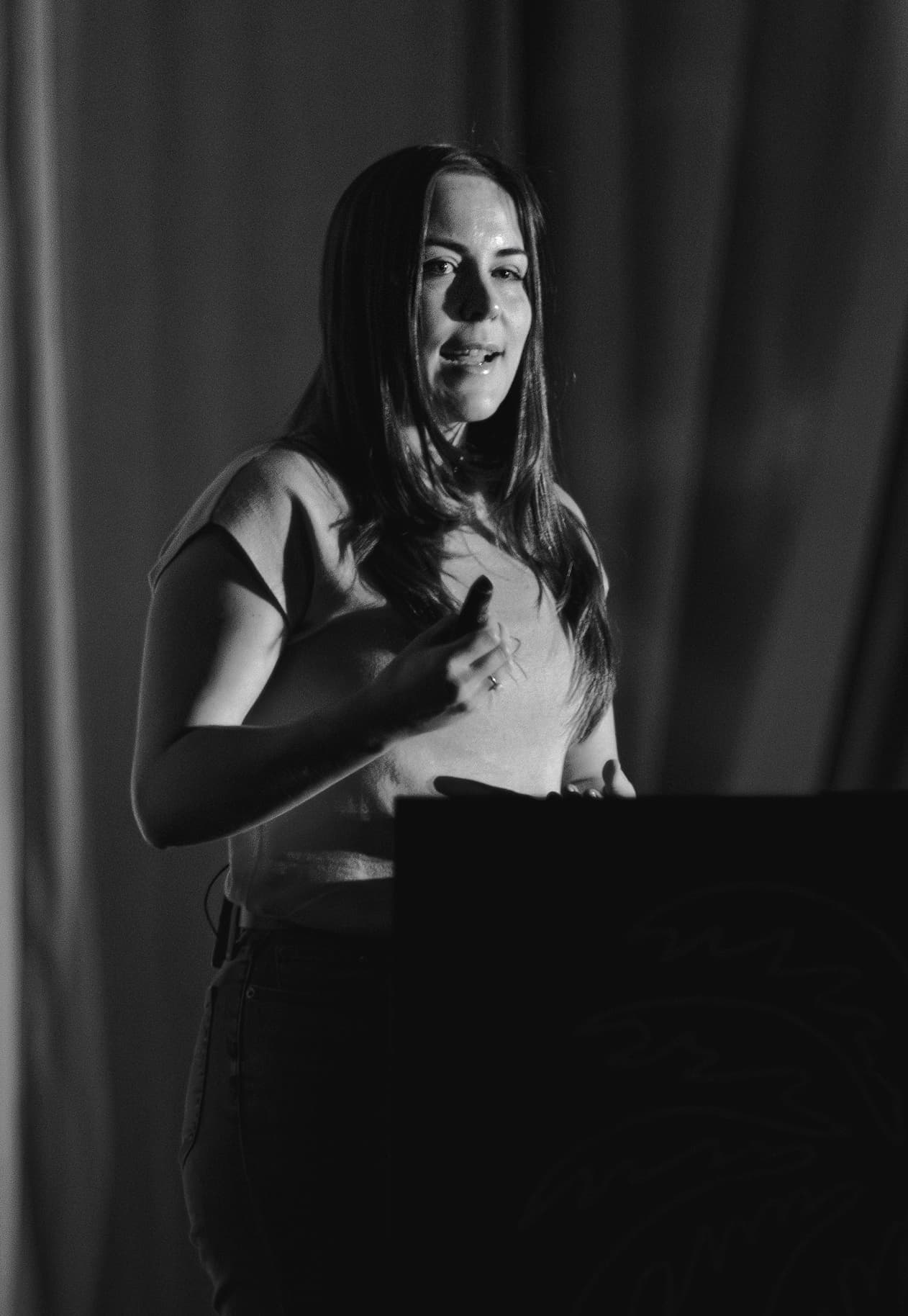Christina Martinez talking at React Miami 2026